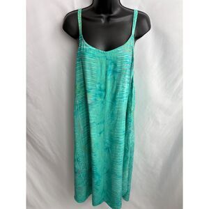 Tropical Tantrum Teal Blue NWT Maxi Long Flowy Dress One Size Vacation Feminine